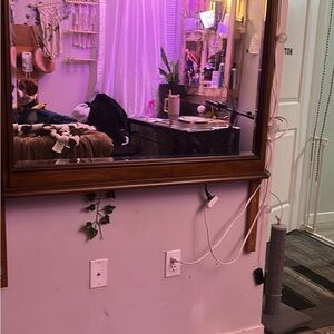 Elegant Wooden Wall Mirror